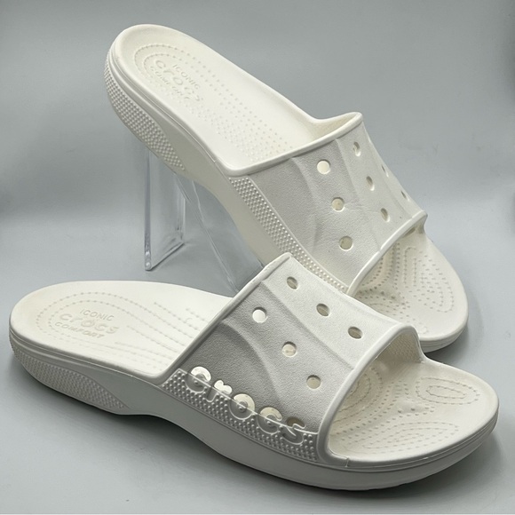 CROCS Shoes - Crocs Baya II Slides Waterproof Sandals Men's Shoe Sz.  7 / Women's Sz. 9 White